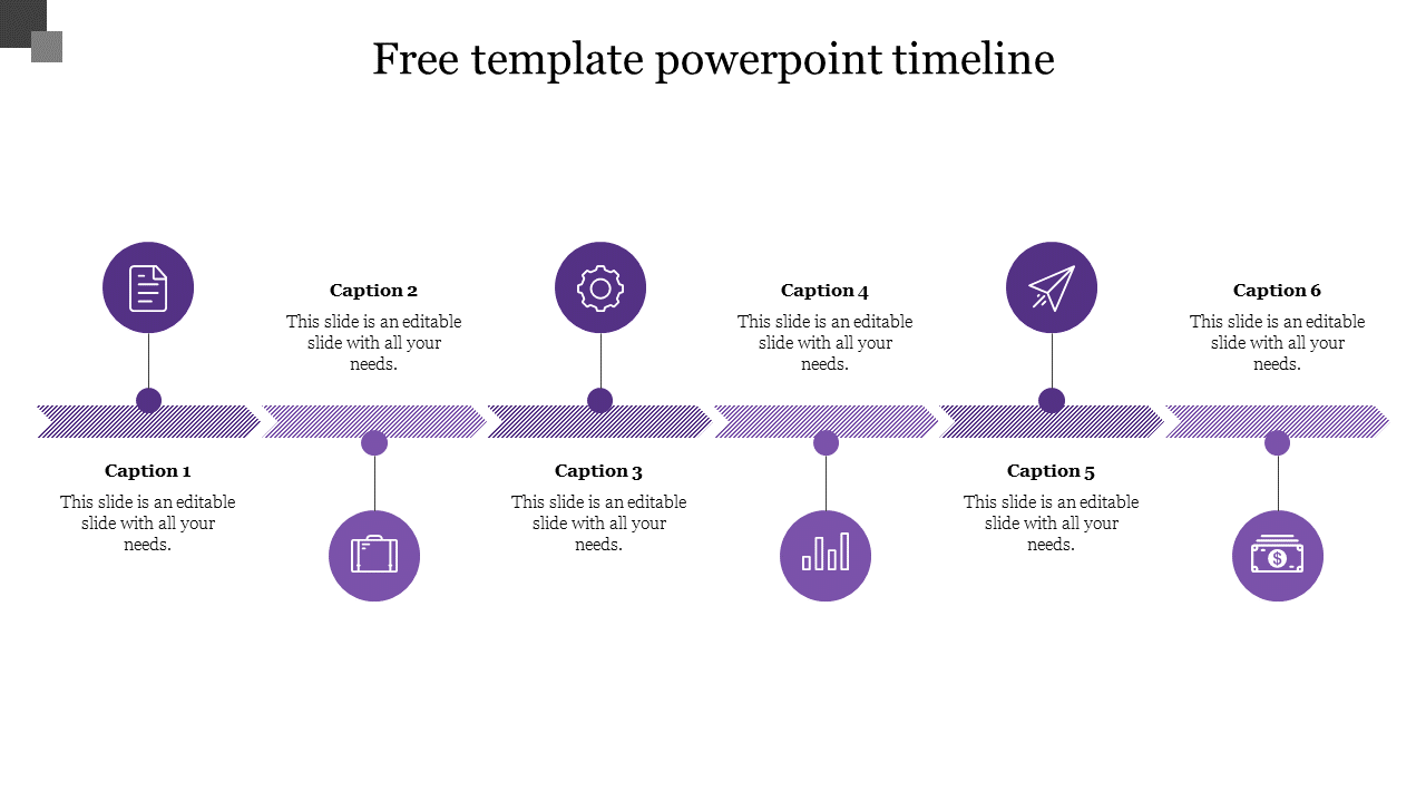 free template powerpoint timeline-6-Purple